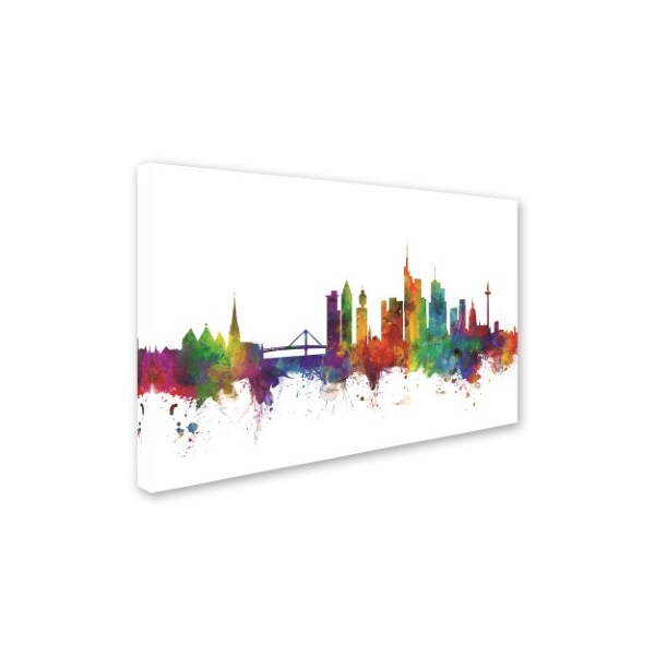 Michael Tompsett 'Frankfurt Germany Skyline II' Canvas Art,12x19